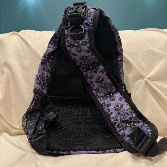 Haunted Mansion Wallpaper Chest Sling Bag Travel Shoulder Daypack Unisex Pur NEW - Picture 5 of 5